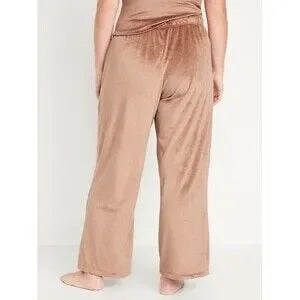 O.N.L.Y. Wide-Leg Velour Plush Pajama Pants Women's Plus 3X Elastic-Waist Casual